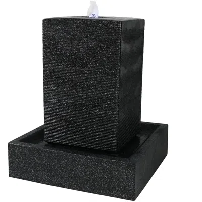 Sunnydaze 40"h Electric Polyresin And Fiberglass Large Pillar Outdoor Water Fountain With Led Lights In Black