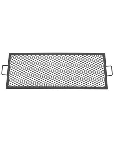 Sunnydaze 40in Fire Pit Coo Grill Grate Steel Mesh X-marks Rectangle Camp In Black