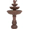 Sunnydaze 43"h Electric Resin And Concrete 3-tier Pair Of Doves Outdoor Water Fountain
