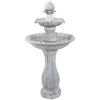 SUNNYDAZE 45" H OUTDOOR ARCADE 2-TIER SOLAR WATER FOUNTAIN WITH BATTERY BACKUP AND LED LIGHT