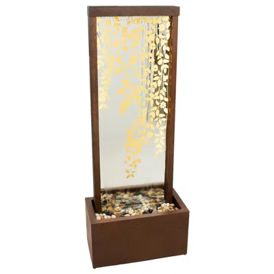 Sunnydaze 47.25" H Wisteria Vines Zinc Outdoor Water Fountain With Warm White Led Lights