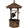 Sunnydaze Old-fashioned Wood Wishing Well Outdoor Water Fountain Feature