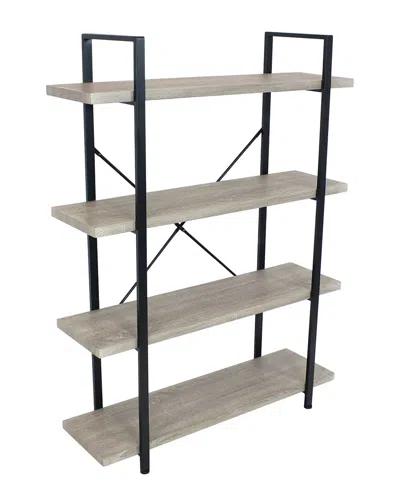 Sunnydaze 4-shelf Industrial Freestanding Etagere Bookshelf In Gray