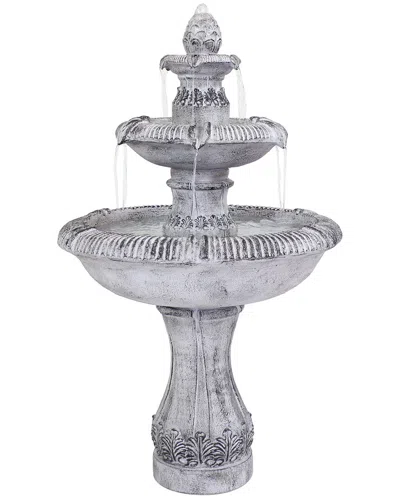 Sunnydaze 50in Electric 3-tier Mediterranean-inspired Outdoor Water Fountain In Gray