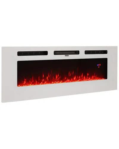 Sunnydaze 50in Indoor Wall-mount Or Recessed Installation Electric Fireplace In White