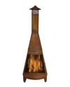 Sunnydaze 70in Chiminea Wood-burning Fire Pit Steel With Oxidized Rustic Finish In Orange