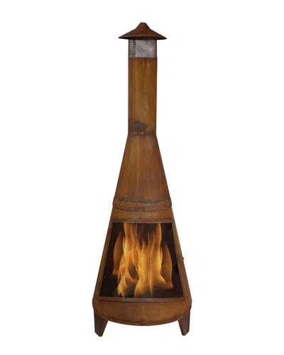 Sunnydaze 70in Chiminea Wood-burning Fire Pit Steel With Oxidized Rustic Finish In Orange