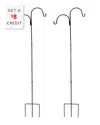 Sunnydaze Outdoor Heavy-duty Steel Hanging Bird Feeder Plant Double Shepherd Hooks - Black - 2pk In Black
