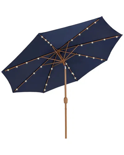 Sunnydaze 8.5ft Outdoor Patio Umbrella With Tilt, Crank & Vent In Blue