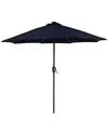 Sunnydaze 9' Navy Blue Outdoor Sunbrella Market Umbrella W/ Solar Led Light Bars In Blue