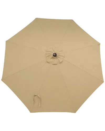 Sunnydaze 9' Outdoor Aluminum Sunbrella Patio Umbrella -auto Tilt & Crank -beige In Cream