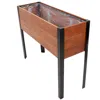 Sunnydaze Acacia Wood Raised Garden Bed With Legs - 31-inch H - Powder-coated Steel Frame - Removable Planter 