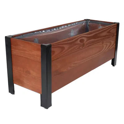 Sunnydaze Acacia Wood Raised Garden Bed With Removable Planter Bag - 14.75" H