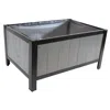 Sunnydaze Acacia Wood Steel Framed Planter Box With Removable Planter Bag - 37" W X 13" D X 10.5" H