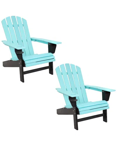 Sunnydaze Adirondack Chairs With Drink Holder (set Of 2)