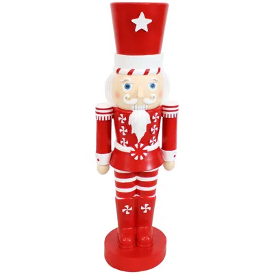 Sunnydaze Alfonso The Noble Large Nutcracker Statue - Red/white - 36"