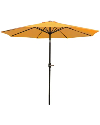 Sunnydaze Aluminum Patio Deck Market Umbrella With Tilt And Crank In Gold
