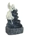 Sunnydaze Outdoor Solar Powered Angel Falls Water Fountain With Battery Backup And Submersible Pump - 27" In Grey