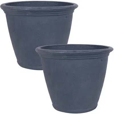 SUNNYDAZE ANJELICA POLYRESIN OUTDOOR UNBREAKABLE DOUBLE-WALLED UV-RESISTANT FLOWER POT PLANTER - 24" DIAMETER