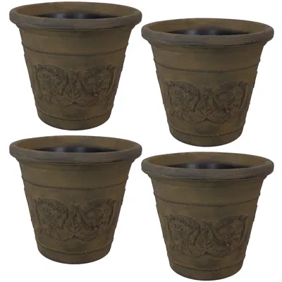 Sunnydaze Arabella Polyresin Outdoor Extra-durable Double-walled Fade-resistant Flower Pot Planter - 19.5" Dia