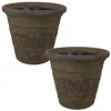 Sunnydaze Arabella Polyresin Outdoor Extra-durable Double-walled Fade-resistant Flower Pot Planter - 19.5" Dia