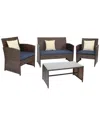 Sunnydaze Ardfield 4pc Patio Set In Brown