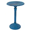 Sunnydaze Art Deco Sunburst Cast Aluminum Metal Bird Bath - Blue Patina - 14"