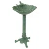 Sunnydaze Autumnal Leaf Cast Aluminum Metal Bird Bath - Green Patina - 11.75"