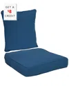 Sunnydaze Indoor/outdoor Olefin Replacement Deep Back And Seat Cushion Set For Patio Chair - 2pc In Blue