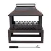 Sunnydaze Backyard Blaze Heavy-duty Steel Outdoor Fireplace - Built-in Log Storage And Protective Cover - 35-i