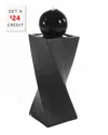 Sunnydaze Outdoor Polyresin Solar Powered Black Ball Water Fountain Feature With Led Light - 30" - Black In Black