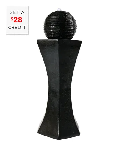 SUNNYDAZE SUNNYDAZE BLACK PEDESTAL AND BALL SOLAR OUTDOOR WATER FOUNTAIN WITH BATTERY WITH $28 CREDIT