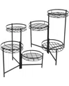 Sunnydaze Black Three Tiered Indoor Outdoor Flower Plant Stand 22in In Black