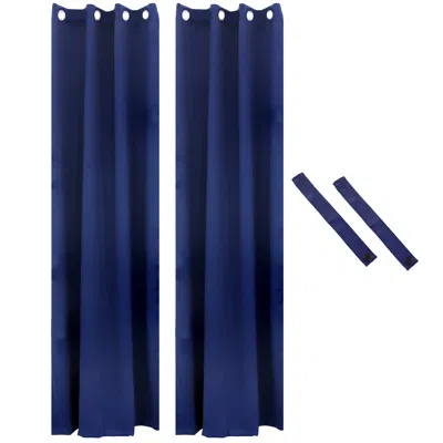 Sunnydaze Blackout Curtain Panel With Grommet Top - 52 X 108 In. - Set Of 2 In Blue
