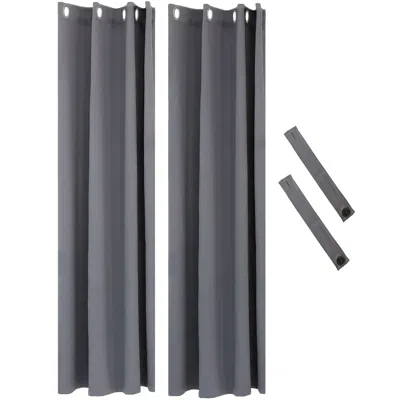 Sunnydaze Blackout Curtain Panel With Grommet Top - 52 X 96 In. - Set Of 2 In Gray