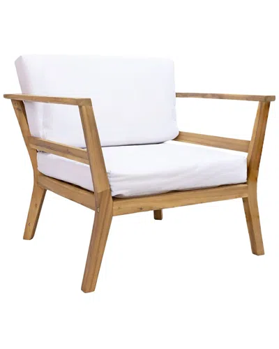 Sunnydaze Bodie Acacia Patio Armchair With Cushions In Brown