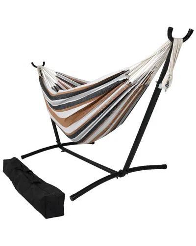 Sunnydaze Brazilian 2-person Hammock With Portable Stand & Case In Brown