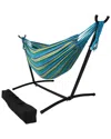 Sunnydaze Large Double Brazilian Hammock With Stand And Carrying Case - 400 Lb Weight Capacity In Green
