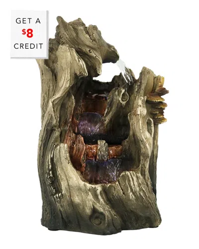 Sunnydaze Cascading Caves Waterfall Water Tabletop Fountain Feature W/ Led With $8 Credit In Cream