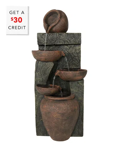 SUNNYDAZE SUNNYDAZE CASCADING EARTHENWARE POTTERY STREAM FOUNTAIN 39-INCH TALL WITH $30 CREDIT