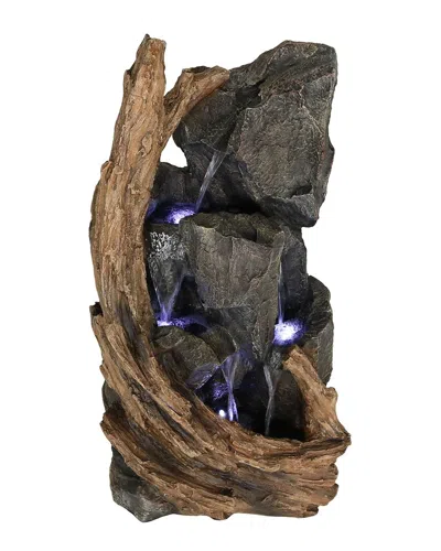 Sunnydaze Cascading Mountainside Outdoor Water Fountain In Grey