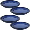 Sunnydaze Ceramic High-fired Glazed Uv-resistant And Frost-resistant Outdoor Flower Pot Planter Saucers - 12" 