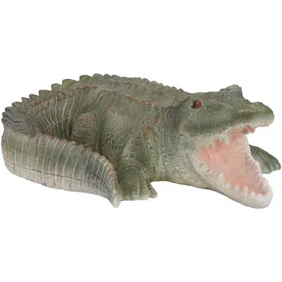Sunnydaze Chloe The Crabby Crocodile Polystone Statue In Green