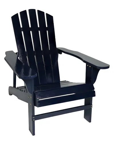 Sunnydaze Coastal Bliss Wooden Adirondack Chair In Blue