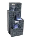 SUNNYDAZE SUNNYDAZE CONTEMPORARY CASCADING TOWER WATER FOUNTAIN WITH LED LIGHTS