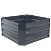 Sunnydaze Corrugated Galvanized Steel Raised Garden Bed For Plants, Vegetables, And Flowers - 24" Square X 11.