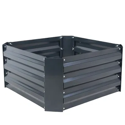Sunnydaze Corrugated Galvanized Steel Raised Garden Bed For Plants, Vegetables, And Flowers - 24" Square X 11. In Blue