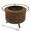 Sunnydaze Cosmic Outdoor Wood-burning Steel Smokeless Fire Pit For The Backyard - Bronze - 30"