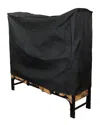 Sunnydaze Cover For Log Rack Waterproof Black Polyester In Black