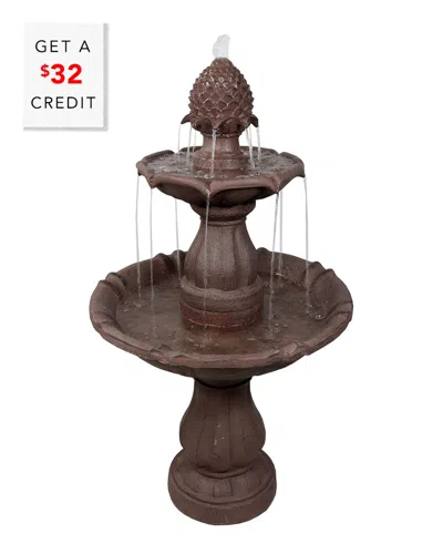 SUNNYDAZE SUNNYDAZE DECOR 2 TIER CURVED PLINTH OUTDOOR WATER FOUNTAIN WITH $32 CREDIT
